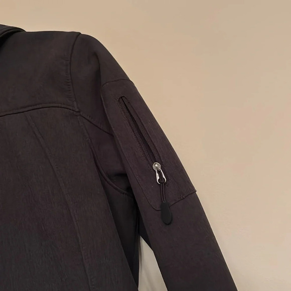 Kirkland Dark grey black ladies fleece lined lightweight jacket with hood - Picture 10 of 11